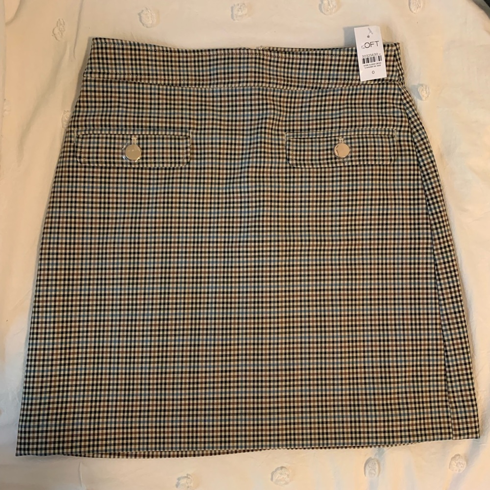 NEW Loft plaid midi skirt